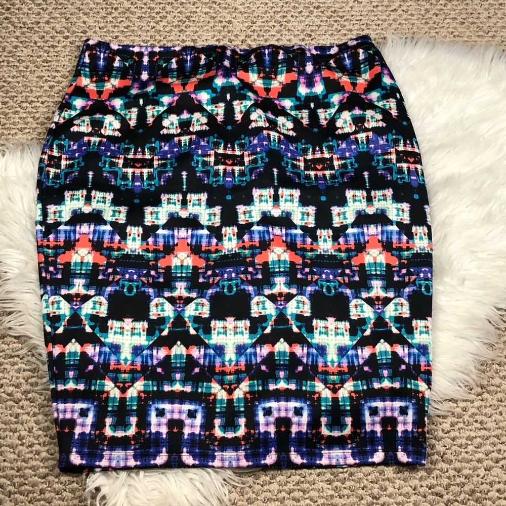 SOLD - Colorful Skirt Cool Print